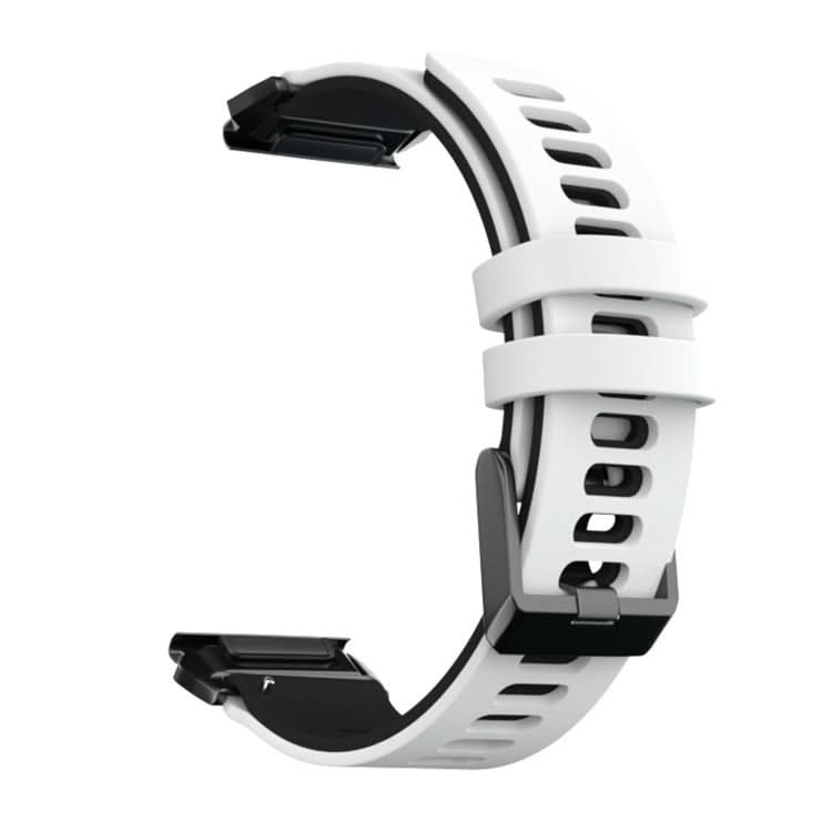 For Garmin Fenix 6X Two-color Silicone Quick Release Replacement Strap Watchband