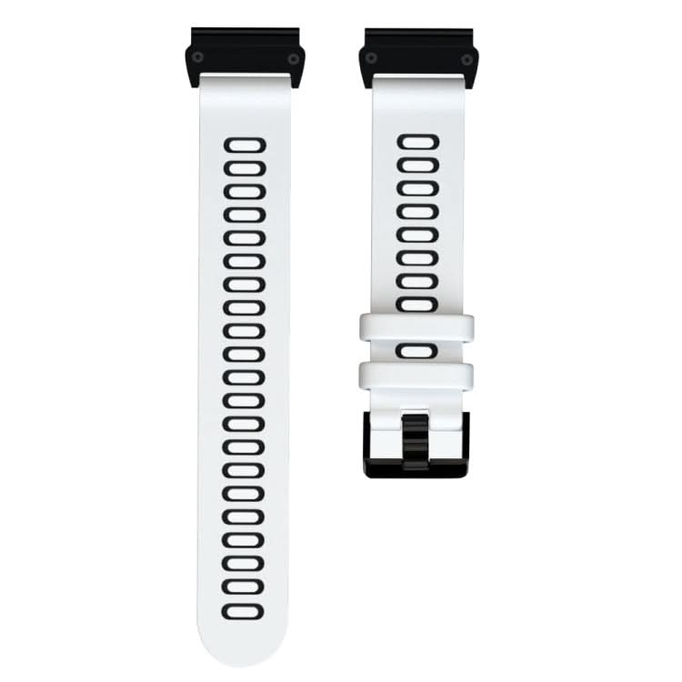 For Garmin Fenix 6X Two-color Silicone Quick Release Replacement Strap Watchband