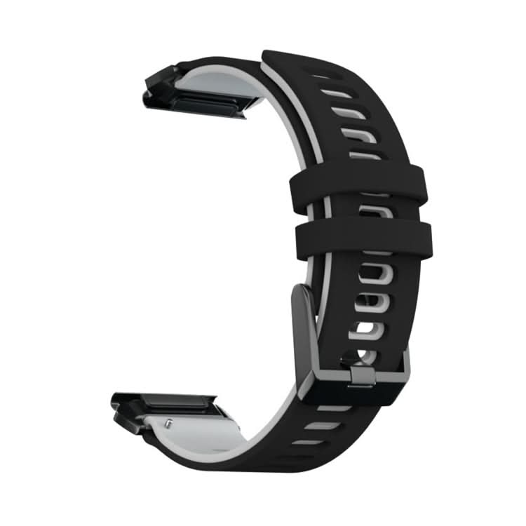 For Garmin Fenix 6X Two-color Silicone Quick Release Replacement Strap Watchband