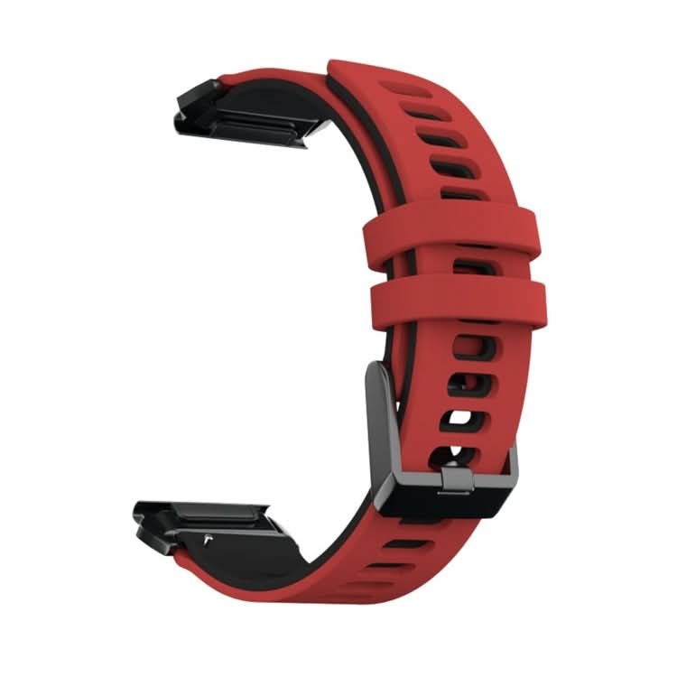 For Garmin Fenix 6X Two-color Silicone Quick Release Replacement Strap Watchband