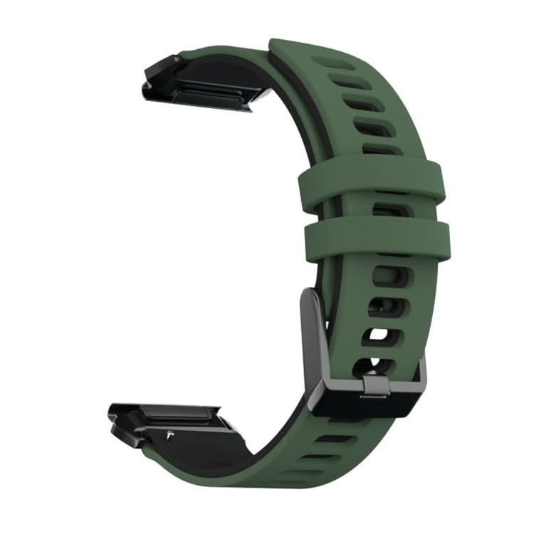 For Garmin Fenix 6X Two-color Silicone Quick Release Replacement Strap Watchband