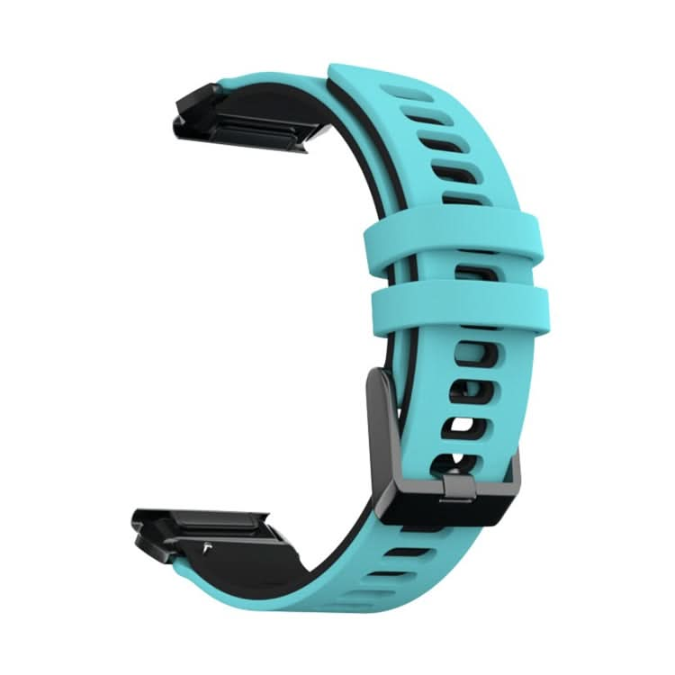 For Garmin Fenix 6X Two-color Silicone Quick Release Replacement Strap Watchband