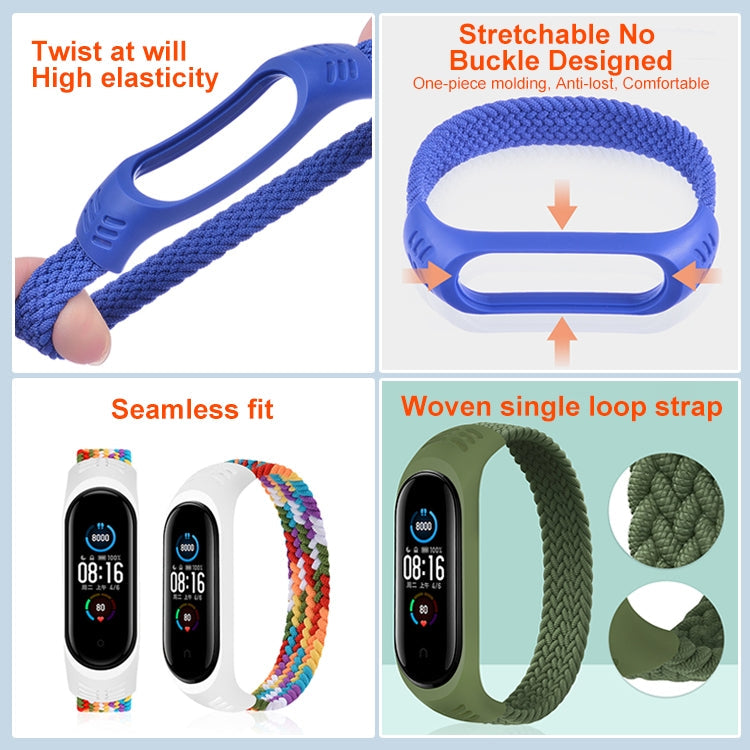 For Xiaomi Mi Band 6 / 5 / 4 / 3 / 2 Universal Silicone Elasticity Weave Replacement Strap Watchband, Series 2