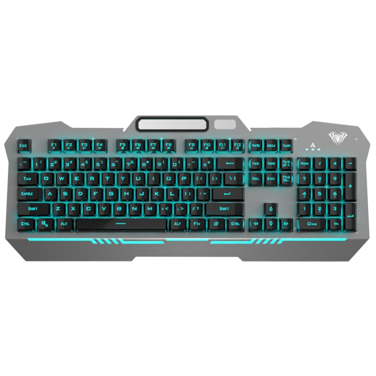 AULA F3010 USB Ice Blue Light Wired Mechanical Gaming Keyboard with Mobile Phone Placement My Store