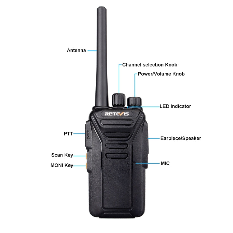 RETEVIS RT27 0.5W EU Frequency 446MHz 16CHS FRS Two Way Radio Handheld Walkie Talkie, EU Plug Reluova