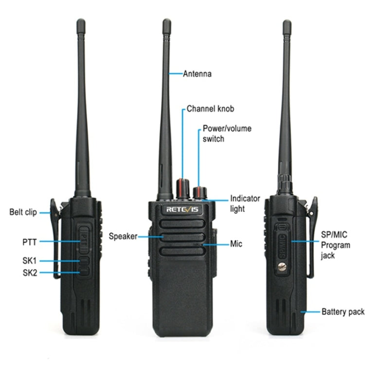 RETEVIS RT29 10W UHF 400-480MHz 16CHS Two Way Radio Handheld Walkie Talkie,