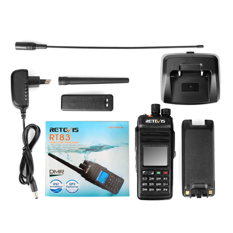 RETEVIS RT83 10W 400-470MHz 1024CHS Waterproof DMR Digital Dual Time Two Way Radio Walkie Talkie, GPS Version