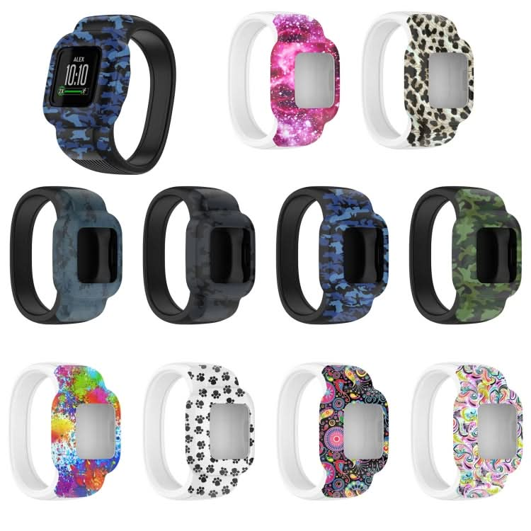 For Garmin Vivofit JR3 No Buckle Silicone Printing Replacement Watchband