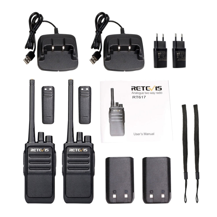 1 Pair RETEVIS RT617 0.5W PMR446 16CHS Two Way Radio Handheld Walkie Talkie, EU Plug