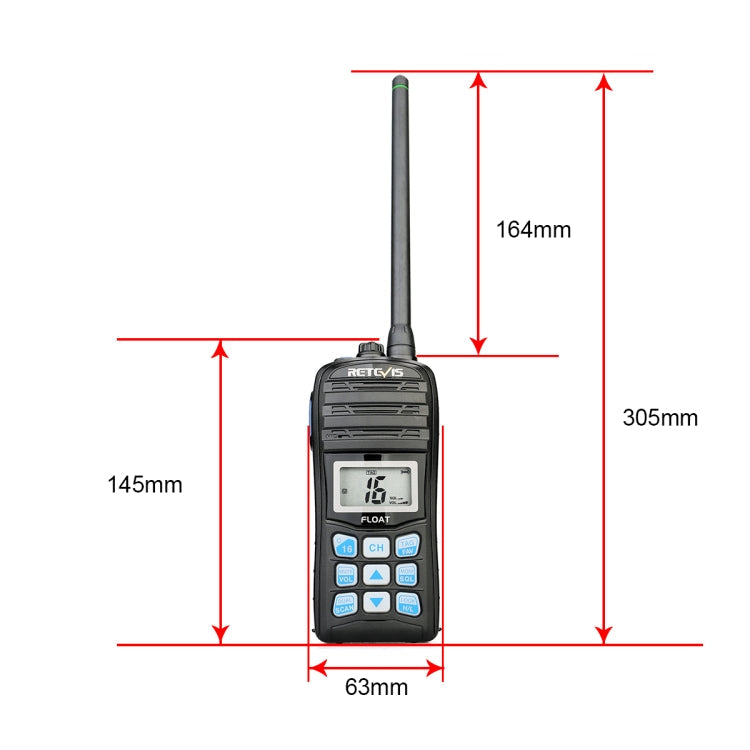 RETEVIS RT55 5W 156.000-161.450MHz+156.050-163.425MHz Waterproof Two Way Radio Handheld Walkie Talkie