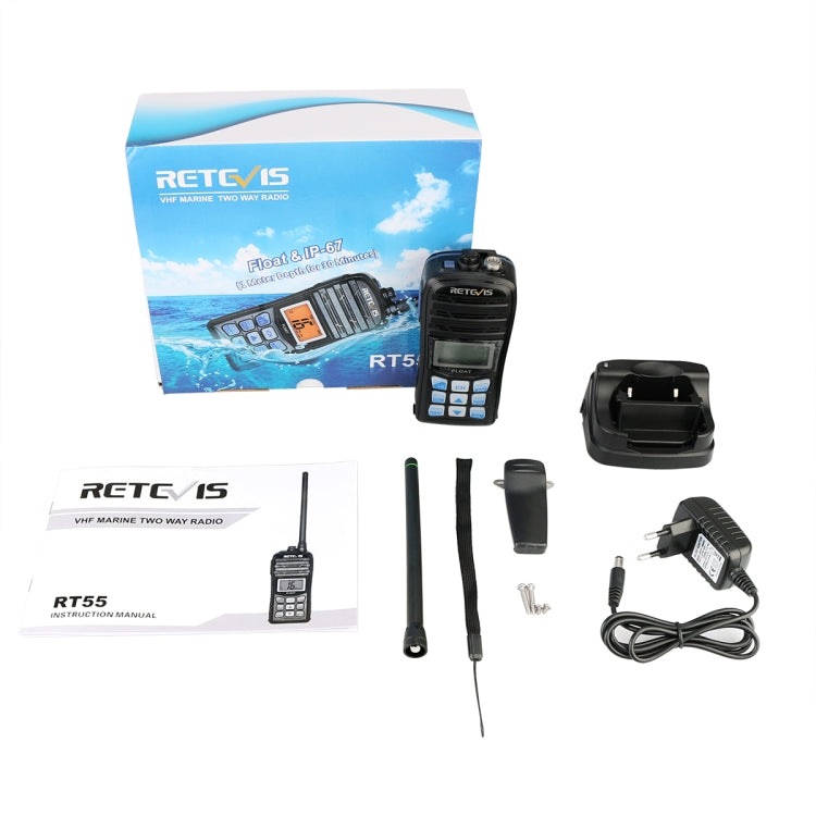 RETEVIS RT55 5W 156.000-161.450MHz+156.050-163.425MHz Waterproof Two Way Radio Handheld Walkie Talkie