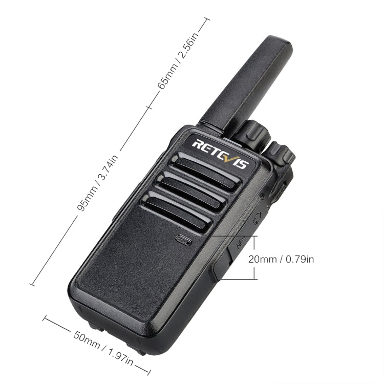 1 Pair RETEVIS RT68 2W 16CHS FRS Two Way Radio Handheld Walkie Talkie, US Plug