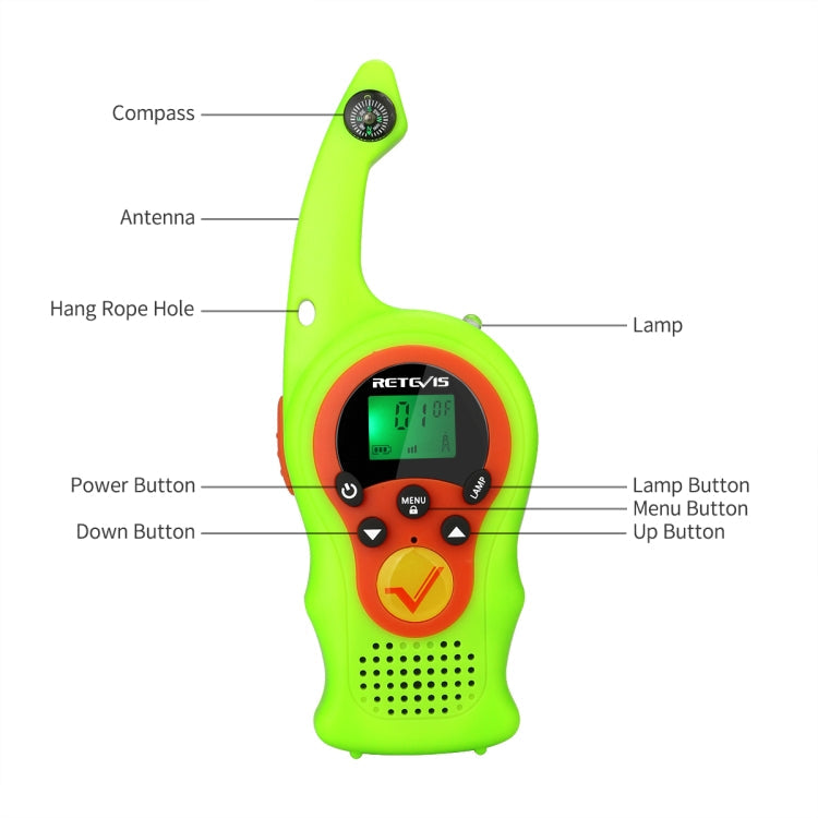 1 Pair RETEVIS RT75 0.5W US Frequency 22CHS FRS License-free Children Handheld Walkie Talkie