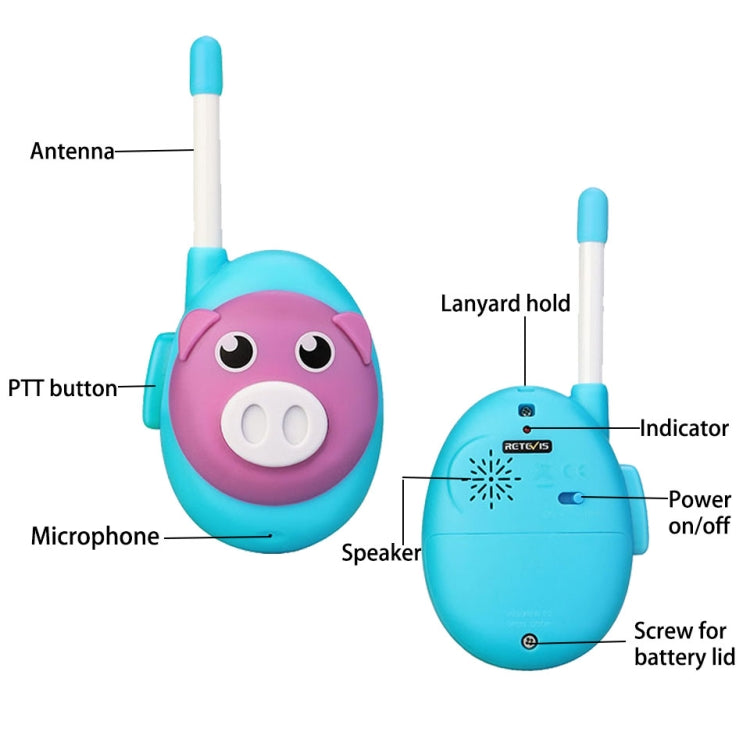 1 Pair RETEVIS RB616 EU Frequency PMR446 1CHS License-free Cartoon Children Handheld Walkie Talkie