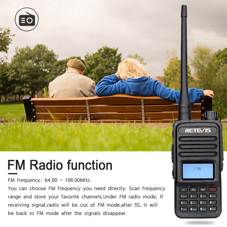 RETEVIS RT85 US Frequency 136.000-174.000MHz+400.000-470.000MHz 200CHS Dual Band Digital Two Way Radio Handheld Walkie Talkie