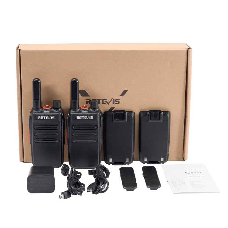 1 Pair RETEVIS RB35 2W US Frequency 462.5500-462.7250MHz 16CHS FRS License-free Two Way Radio Handheld Walkie Talkie