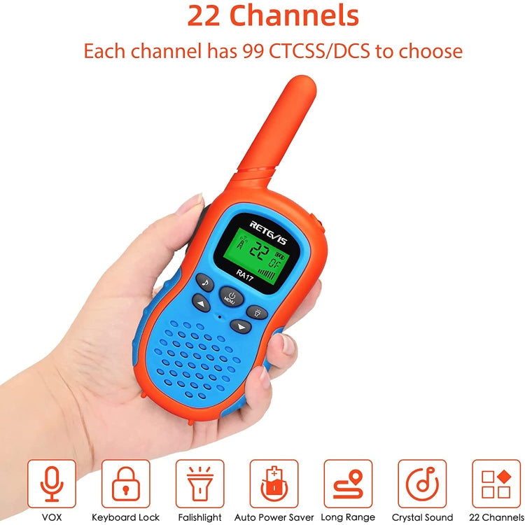 3 PCS / Set RETEVIS RA17 0.5W US Frequency 22CHS License-free Children Handheld Walkie Talkie My Store