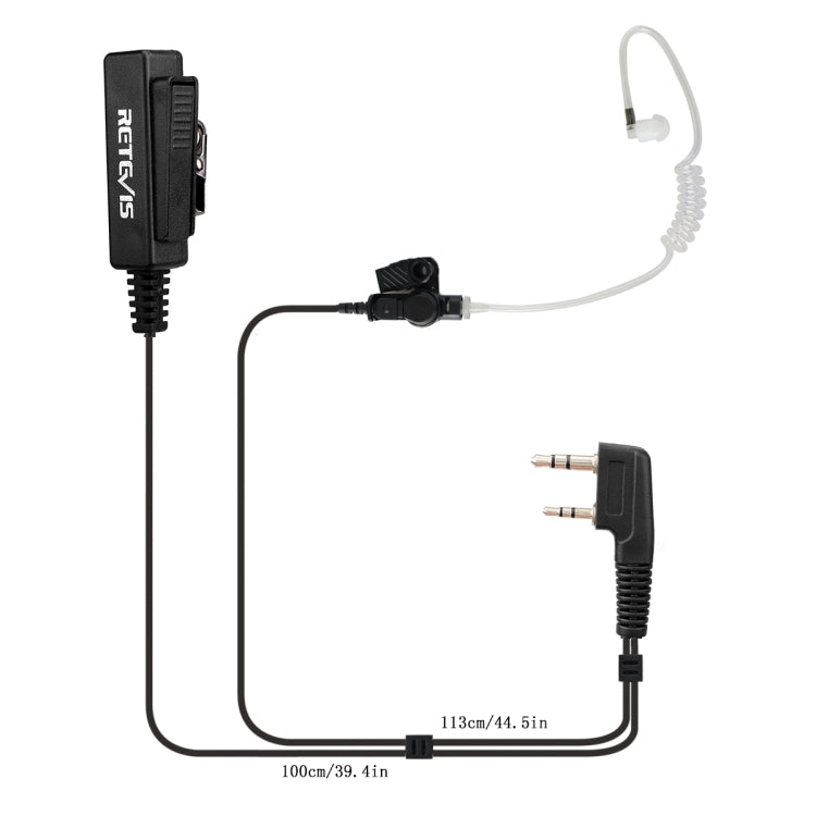 RETEVIS TK 2 Pin Long Clip Air Guide Covert Acoustic Tube Earpiece Speaker Microphone for H-777 / RT-5R / RT-5RV / RT-B6 My Store