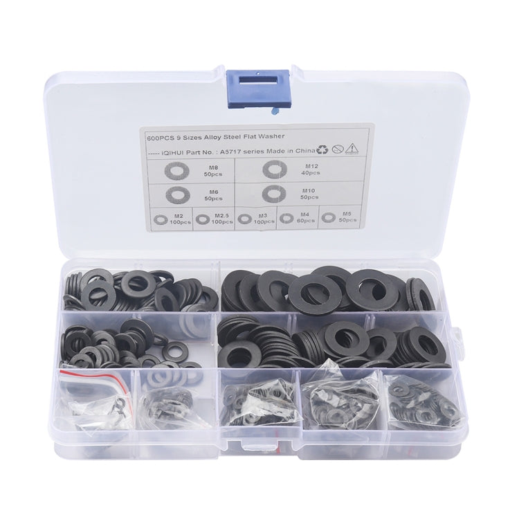 A5717 600 PCS 9 Sizes Black Carbon Steel Flat Washers Set ÎҵÄÉ̵ê