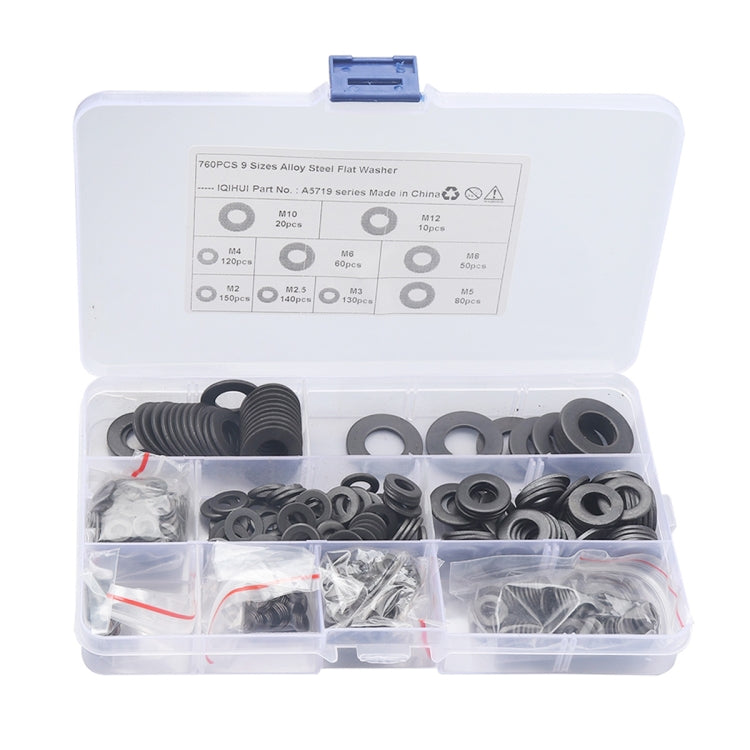 A5719 760 PCS 9 Sizes Black Carbon Steel Flat Washers Set ÎҵÄÉ̵ê