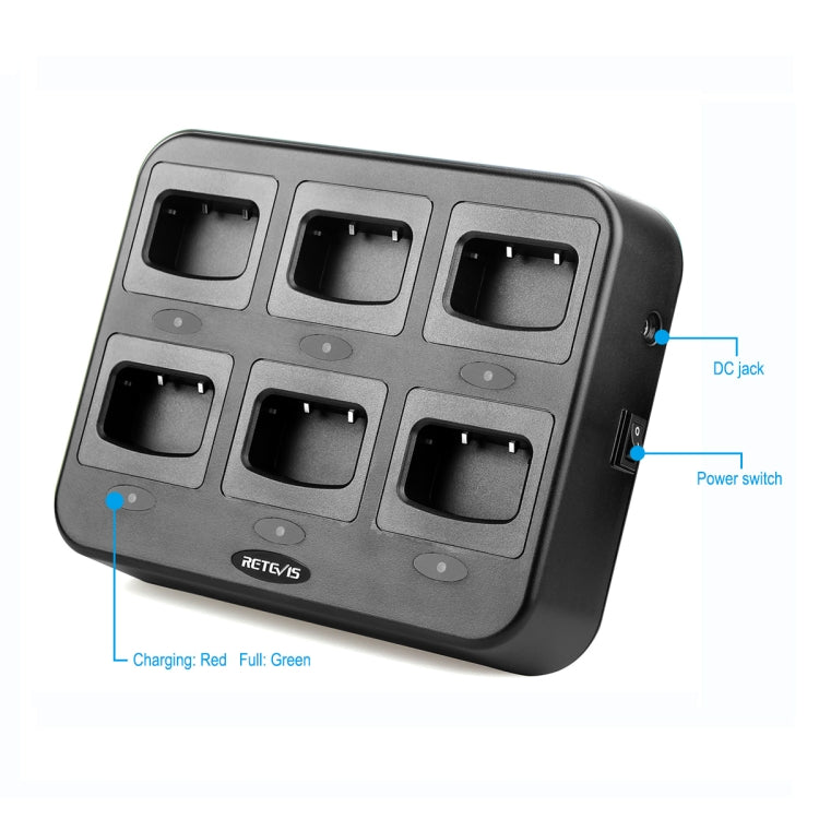 RETEVIS RTC777 Six-Way Walkie Talkie Charger for Retevis H777, Reluova