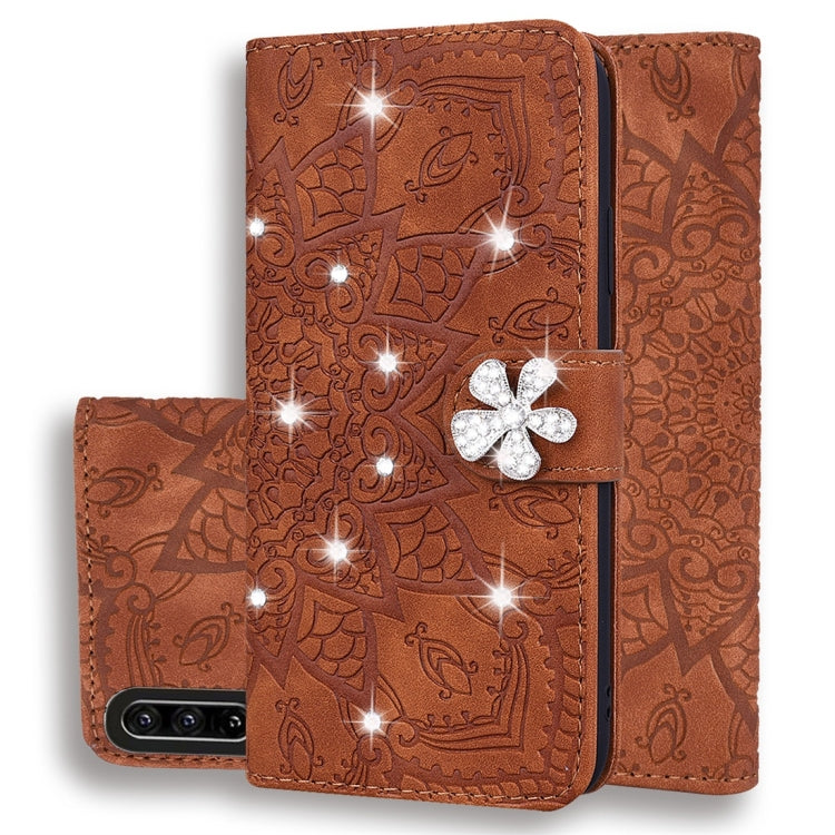 Calf Pattern Diamond Mandala Double Folding Design Embossed Leather Case with Wallet & Holder & Card Slots My Store