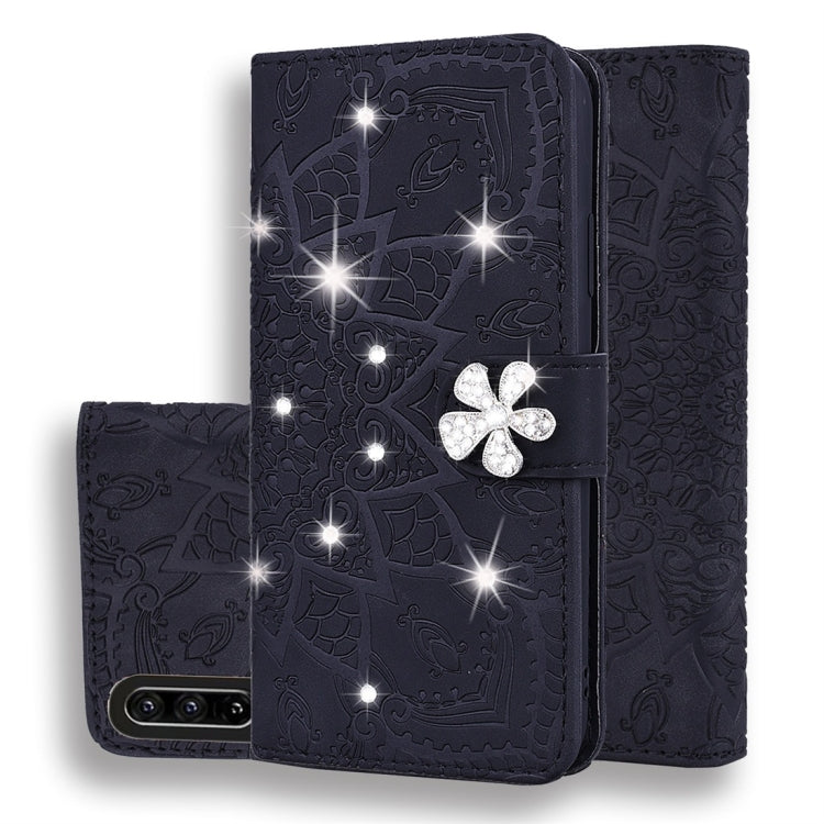 Calf Pattern Diamond Mandala Double Folding Design Embossed Leather Case with Wallet & Holder & Card Slots My Store