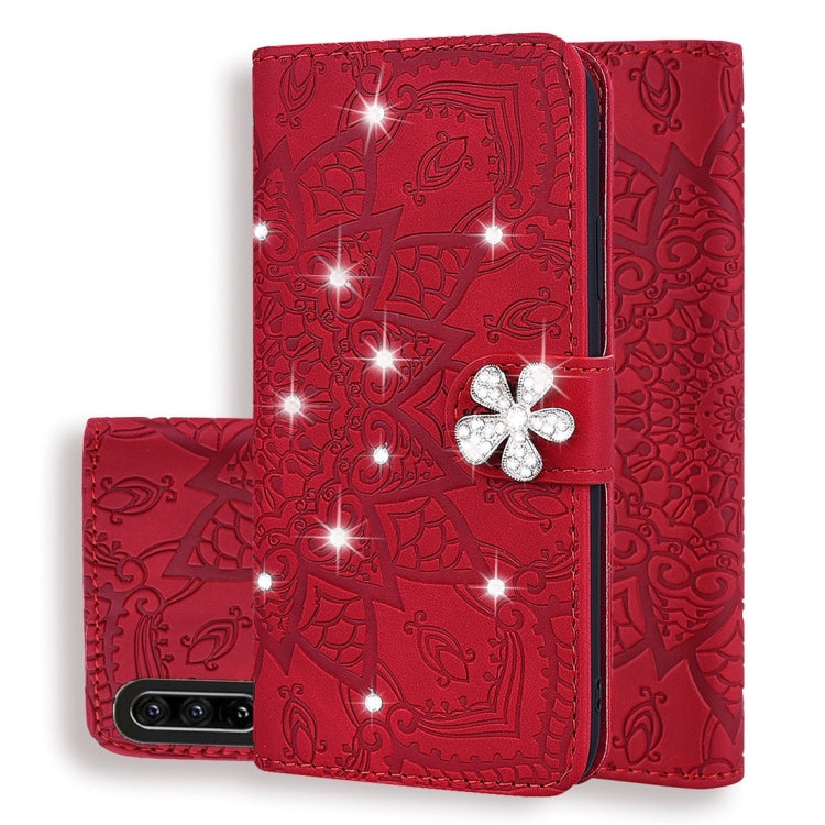 Calf Pattern Diamond Mandala Double Folding Design Embossed Leather Case with Wallet & Holder & Card Slots My Store