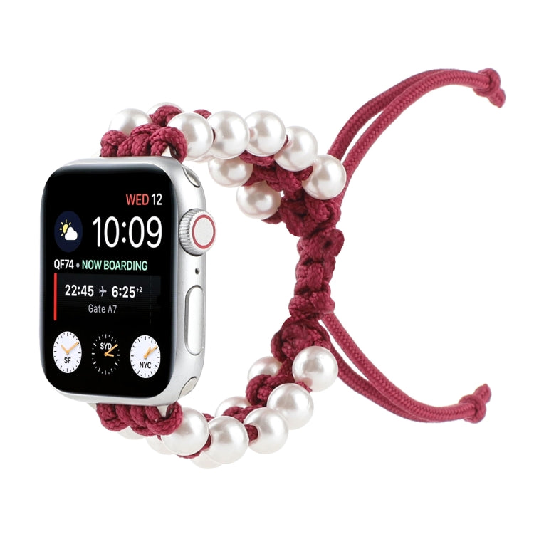 Umbrella Rope Bead Nylon Replacement Watchbands For Apple Watch Series 6 & SE &