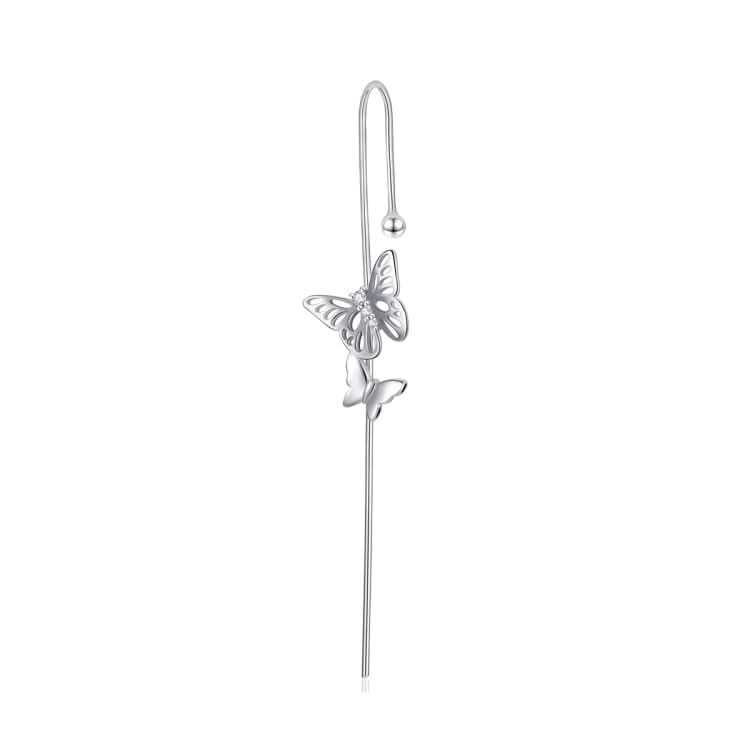 S925 Sterling Silver Single Simple Butterfly Ear Studs Women Earrings Reluova