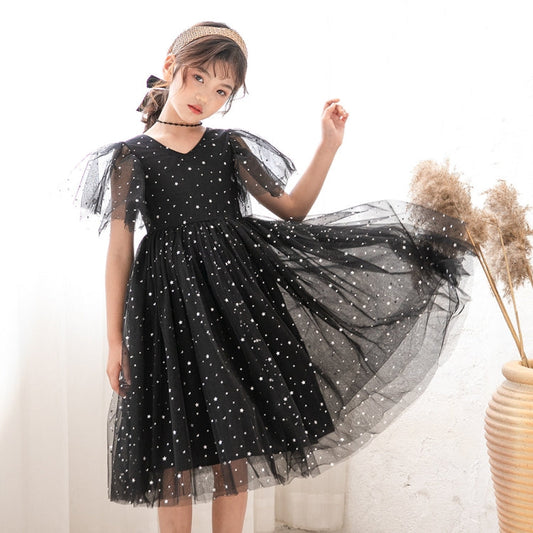 A22101 Girls Summer Star Mesh Princess Dress My Store