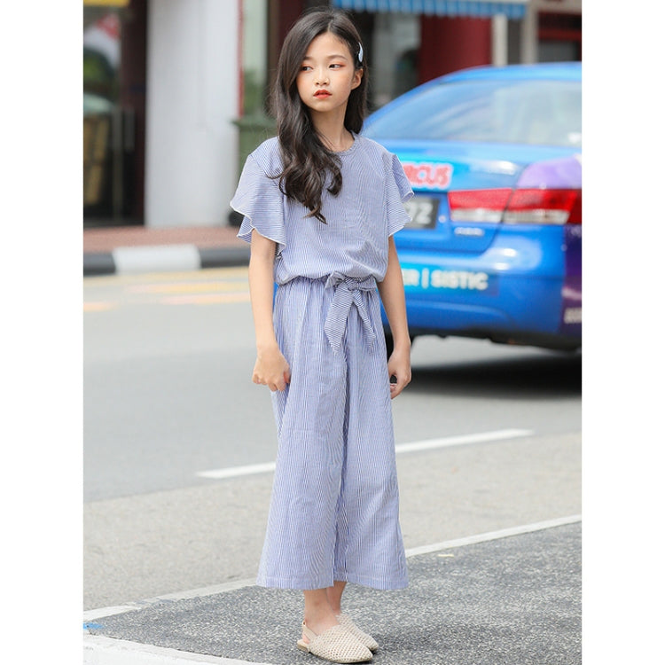 M582 Girls Summer Striped Top Loose Wide-leg Pants Two-piece Suit My Store