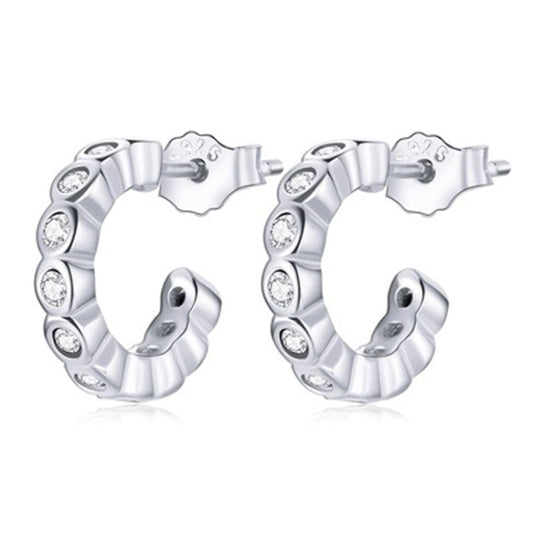 S925 Sterling Silver Geometric Simple Fashion Ear Studs Women Earrings My Store