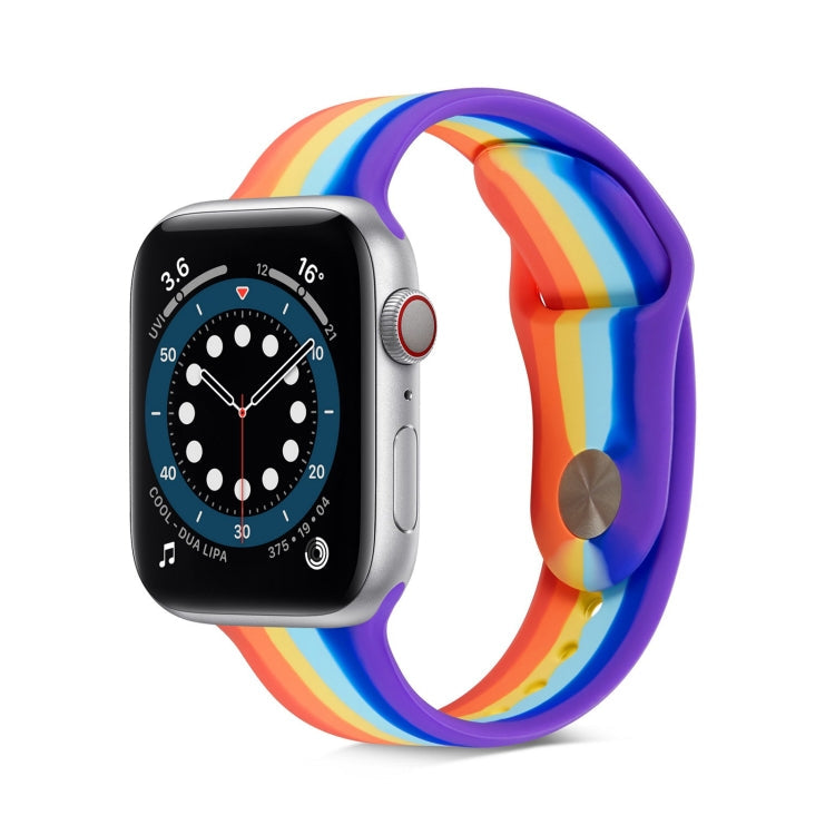 Rainbow Silicone Strap Watchband For Apple Watch Series