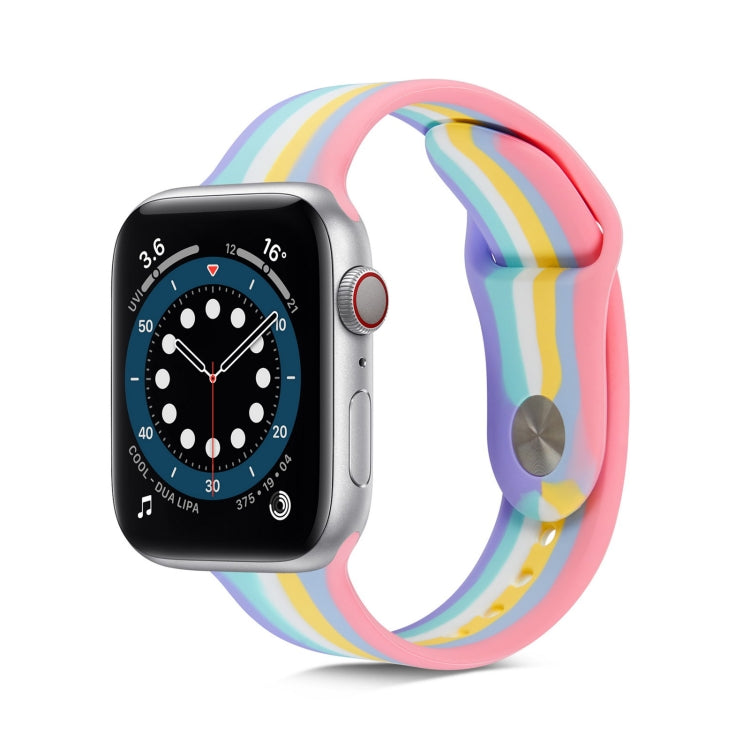 Rainbow Silicone Strap Watchband For Apple Watch Series