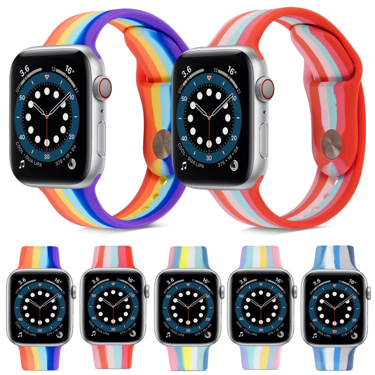 Rainbow Silicone Strap Watchband For Apple Watch Series