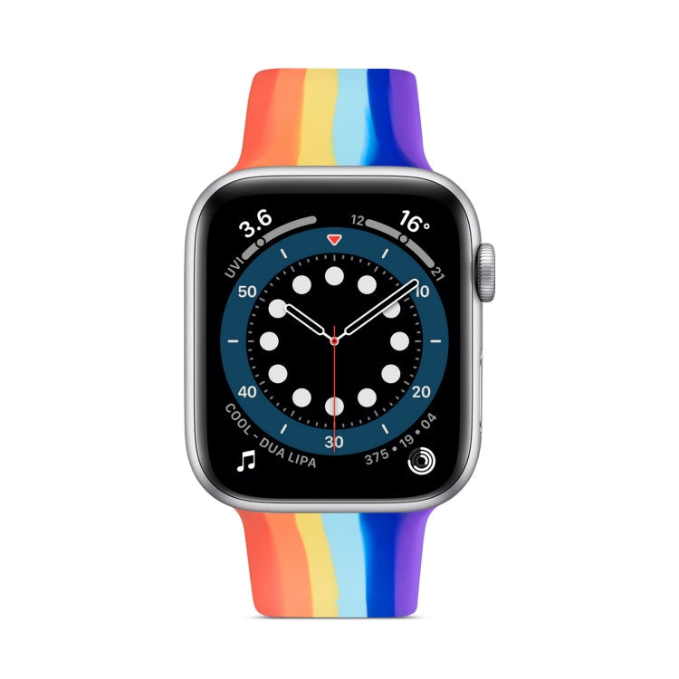 Rainbow Silicone Strap Watchband For Apple Watch Series