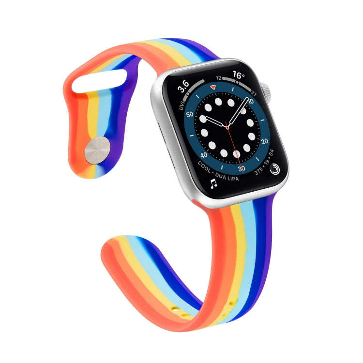 Rainbow Silicone Strap Watchband For Apple Watch Series