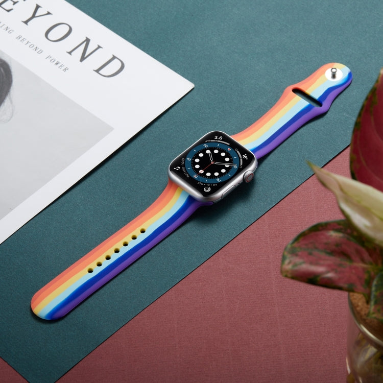 Rainbow Silicone Strap Watchband For Apple Watch Series