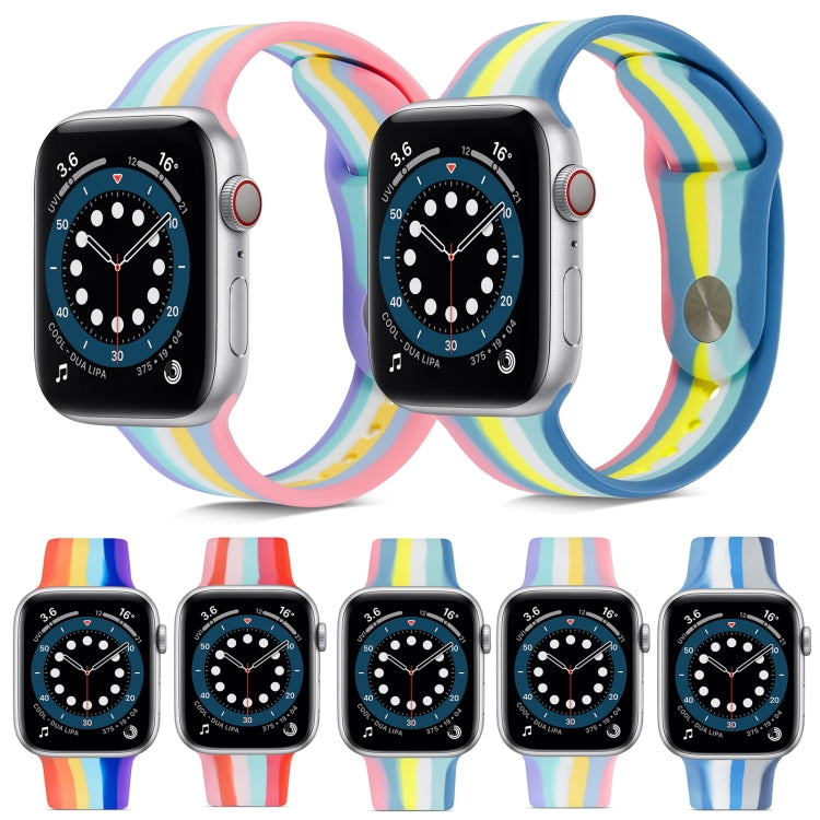 Rainbow Silicone Strap Watchband For Apple Watch Series