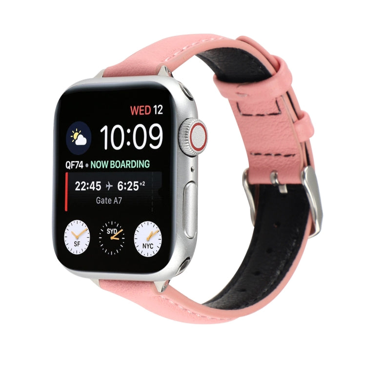 14mm Slim Genuine Leather Strap Watchband For Apple Watch Series