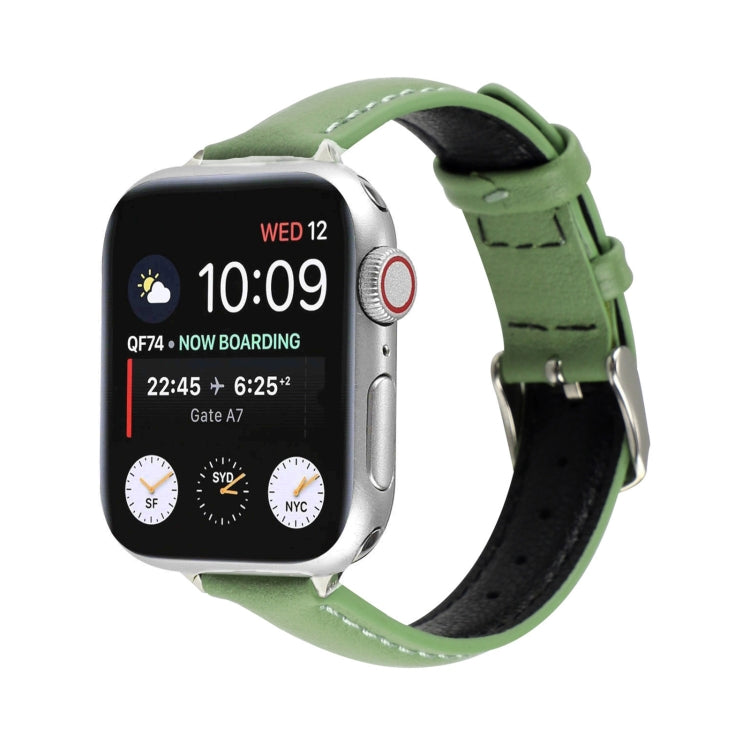 14mm Slim Genuine Leather Strap Watchband For Apple Watch Series