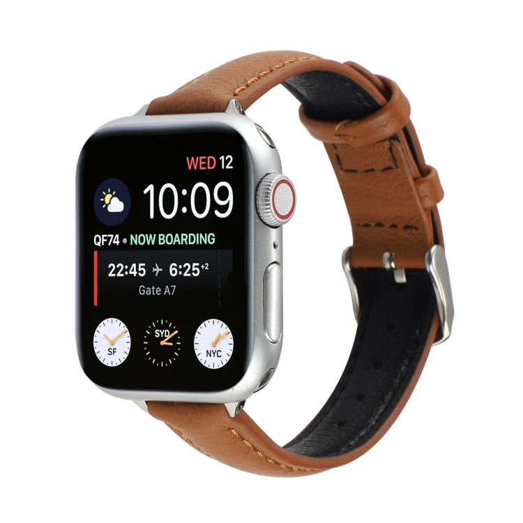 14mm Slim Genuine Leather Strap Watchband For Apple Watch Series