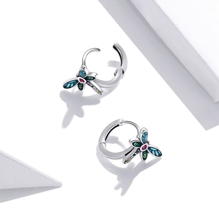 S925 Sterling Silver Vintage Dragonfly Ear Studs Women Earrings Reluova