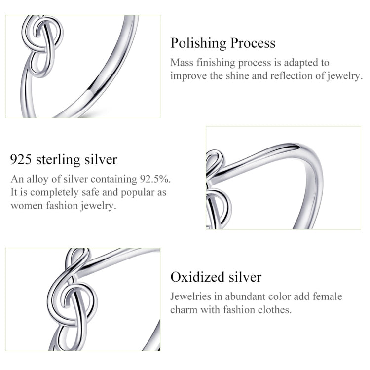 S925 Sterling Silver Musical Note Women Ring My Store