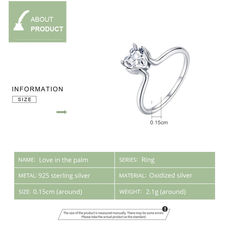 S925 Sterling Silver Love In The Palm Of Your Hand Women Ring My Store