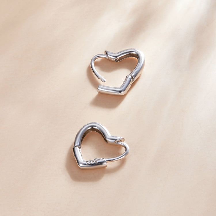 S925 Sterling Silver Heart-shaped Hollow Ear Stud Women Earrings My Store