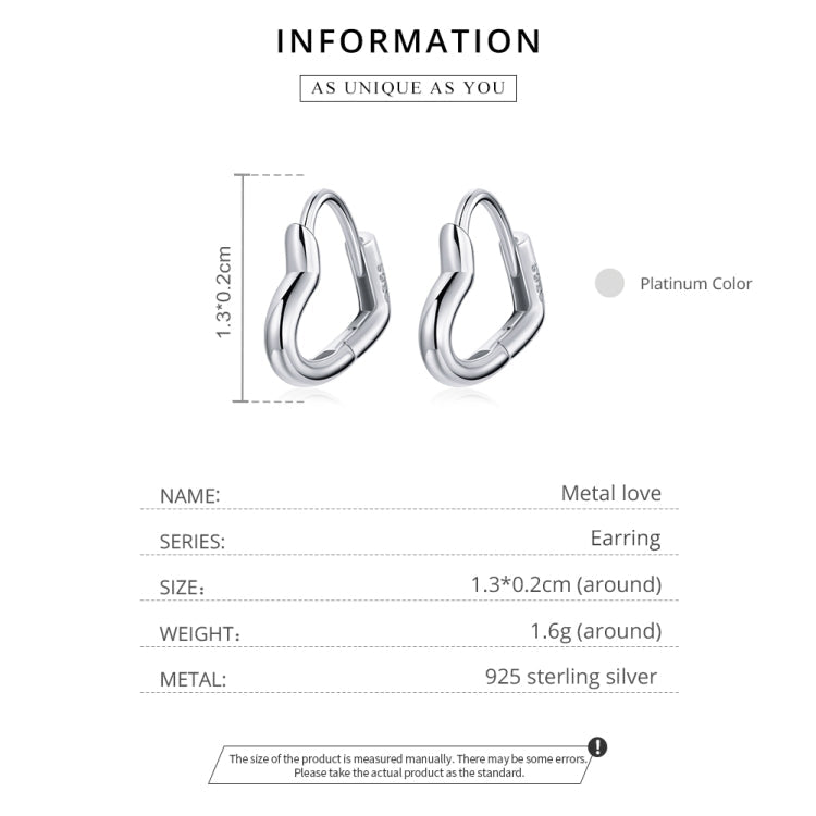 S925 Sterling Silver Heart-shaped Hollow Ear Stud Women Earrings My Store