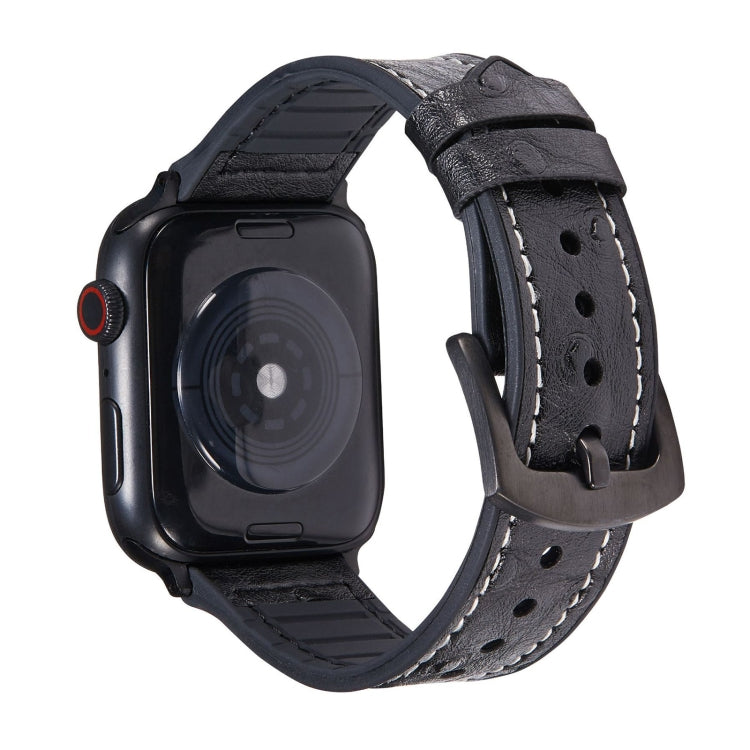 Ostrich Texture Leather Replacement Watchbands For Apple Watch Series