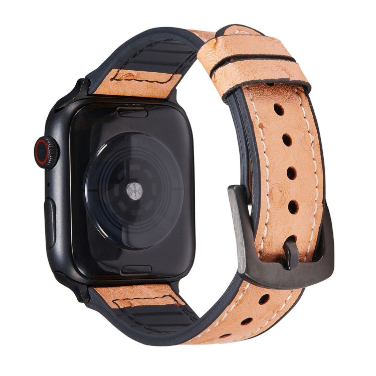 Ostrich Texture Leather Replacement Watchbands For Apple Watch Series